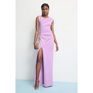 Black Halo Purple Braden Gown Size 6 with small hole